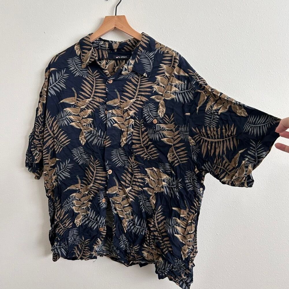 Men's Navy and Cream Shirt